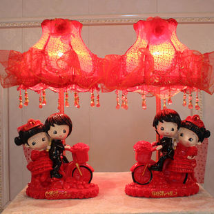 卧室红色灯婚庆新婚礼物创意婚房长命灯台灯结婚用的床头灯坚贞不