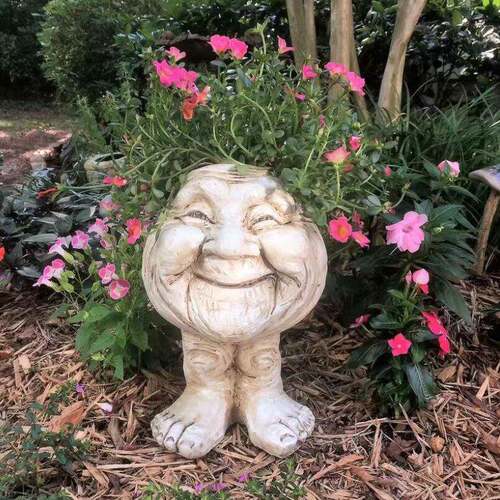 Muggly's The Face Statue Planter滑稽麻瓜脸雕塑搞怪表情花盆