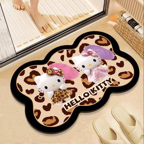 HelloKitty猫硅藻泥地垫淋浴间门口速干吸水脚垫耐脏可清洗厕所垫