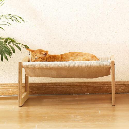 木质猫床架落地式猫咪吊床猫咪休息床猫狗可拆洗猫窝猫床