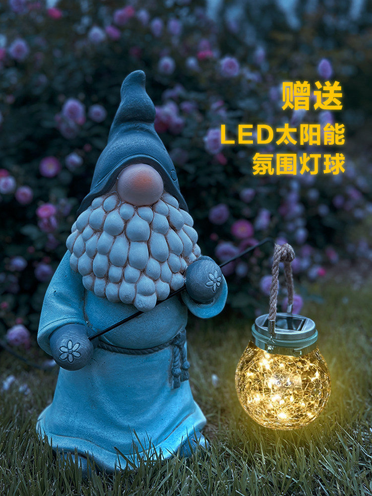 地精摆件人物小矮人花园庭院户外装饰 霍比特人背景 民宿拍照具道