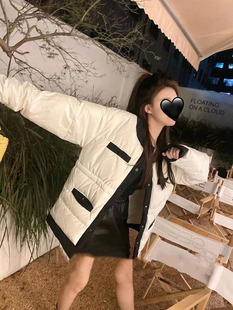 温婉同款小香风羽绒服外套女2025秋冬腰部可调撞色圆领宽松白鸭绒