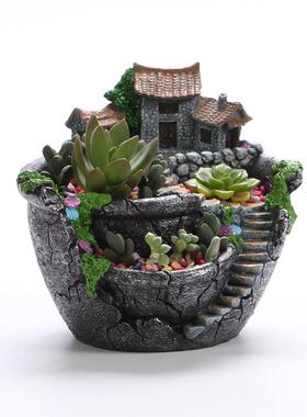 庭院绿植种植花盆装饰微景观摆件 设计diy绿植养殖器庭院花盆装饰