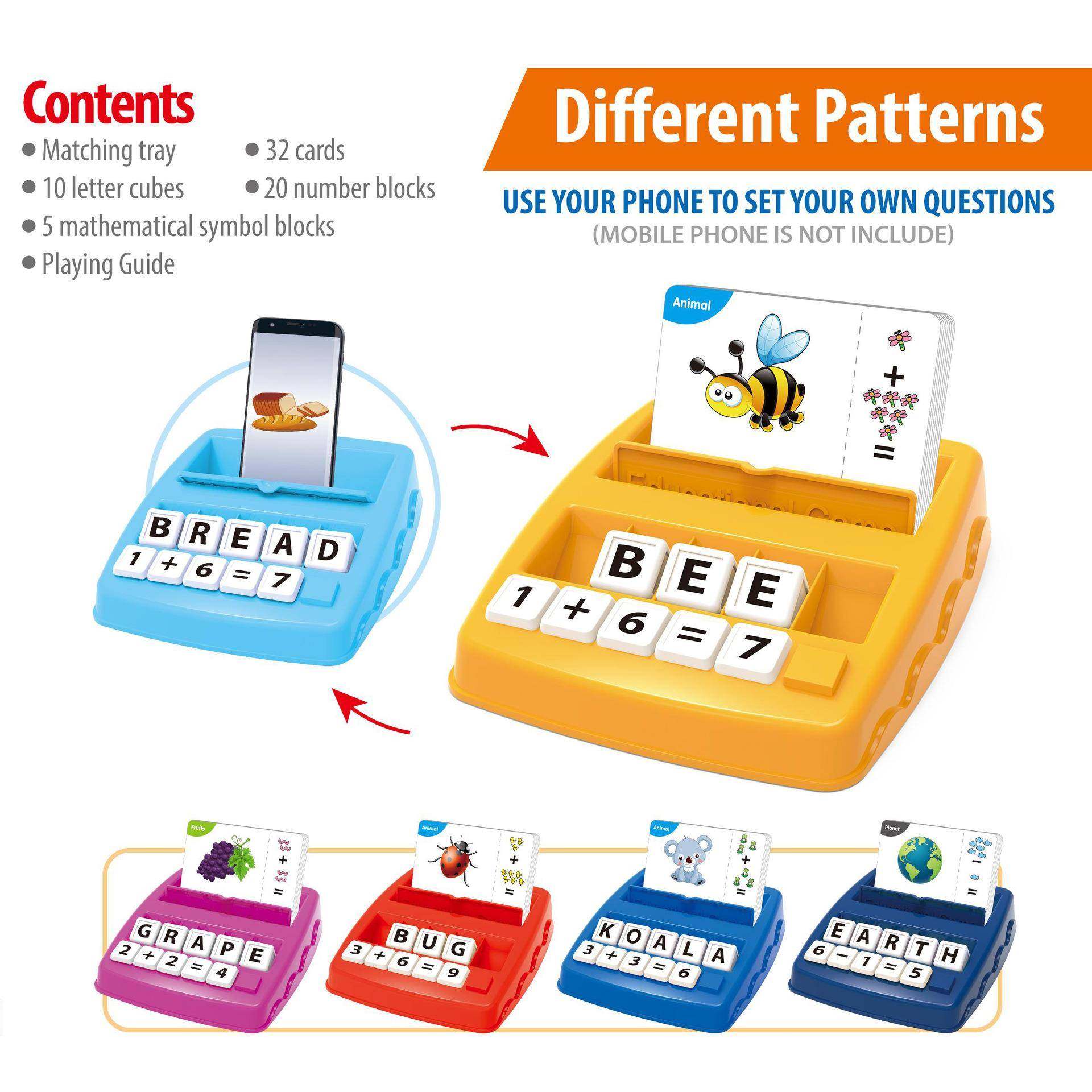 儿童早教益智STEM学习卡片游戏机字母单词认知2合1教育游戏玩具