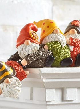 白熊侏儒老人树脂摆件援手货架保姆树脂桌面装饰品摆件