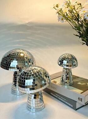 迪斯科球蘑菇DiscoMushroom镜面玻璃镭射纸蘑菇摆件家居装饰