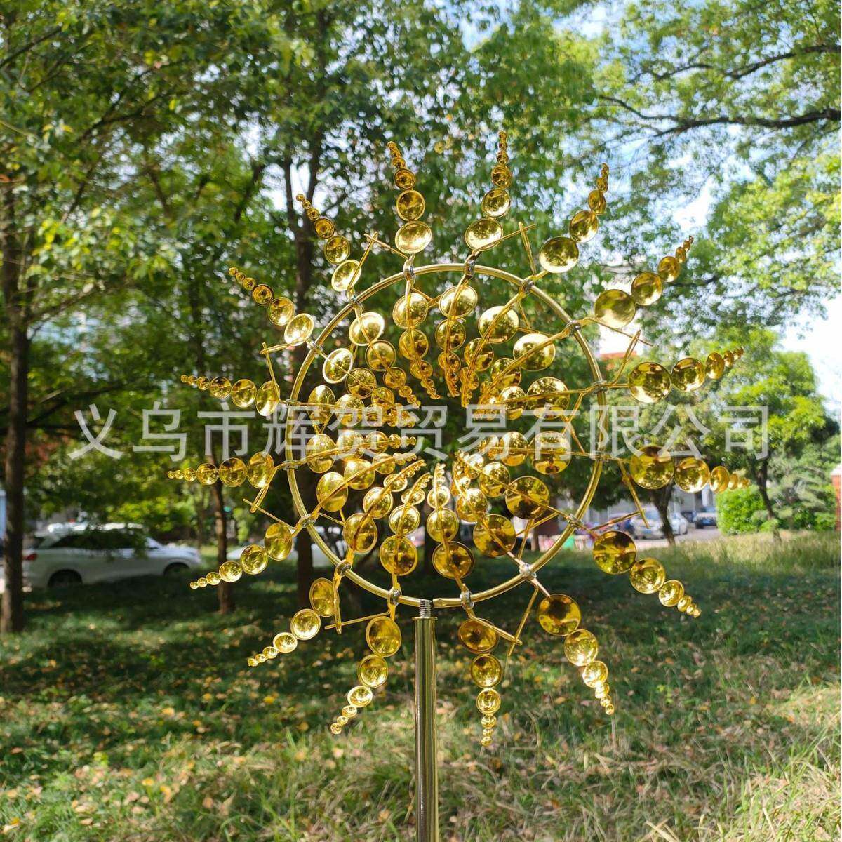 爆款金属风车铁艺摆件，户外庭院花园模型装饰风铃风向标