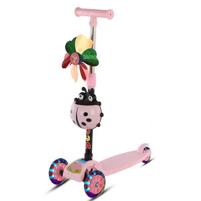 儿童滑板车1到5岁一键折叠宝宝滑滑学步车单板米高车可升降闪光轮