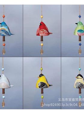 新款鸟风铃树脂春天庭院摆件 挂饰装饰品装修庭院 鸟的气息