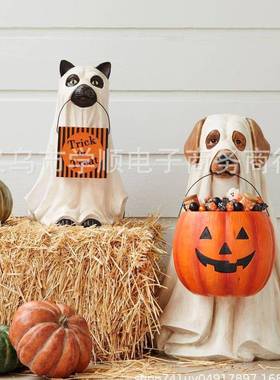 独立站狗狗精灵糖果碗圣诞摆件礼物收纳树脂工艺品