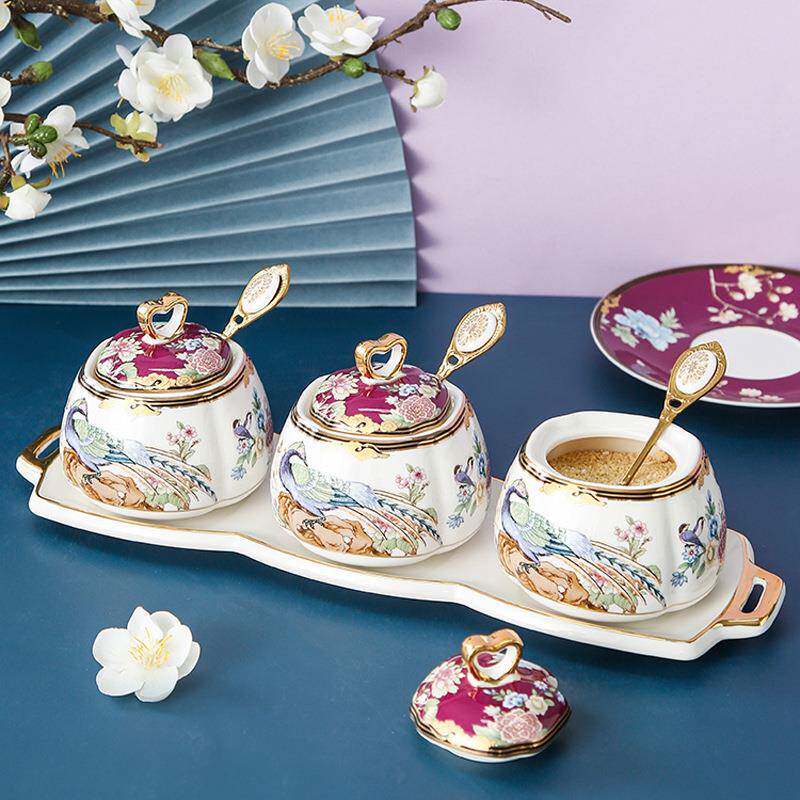 高颜值创意家用油盐酱醋调味品瓶罐子陶瓷糖罐厨房调料盒组合套装