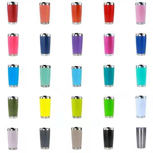 20oz汽车杯304不锈钢双层真空喷塑车载冰霸杯可乐杯