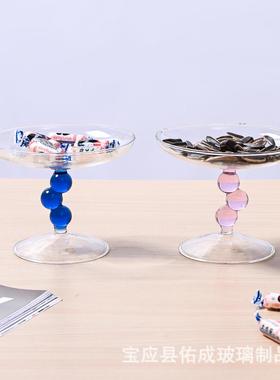 北欧创意玻璃果盘家用客厅茶几干果零食水果盘玻璃工艺品