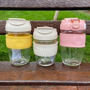 双饮奶茶杯直饮吸管咖啡杯拼色潮流可爱便携简约高颜值车载水杯子