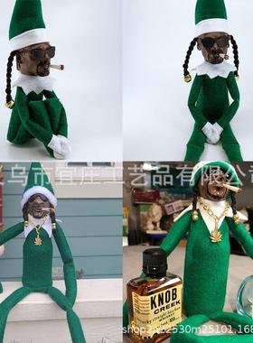 爱尔兰节日公仔娃娃窥探弯腰圣诞精灵树脂工艺品摆件卡通手工