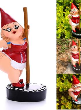 钢管舞女树脂摆件花园工艺品摆饰钢管舞侏儒树脂摆件花园装饰