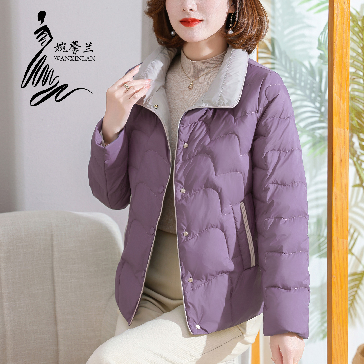 妈妈冬装羽绒服短款中老年女装2025新款棉袄中年妇女保暖外套上衣