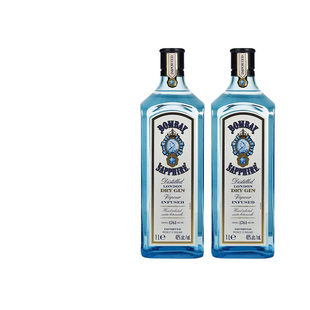Bombay 孟买蓝宝石金酒1000ML双瓶原瓶进口洋酒Gin金汤力调酒基酒