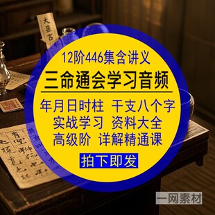 三命通会学习音频四年月日时柱干支八个字资料大全实战高阶精通课
