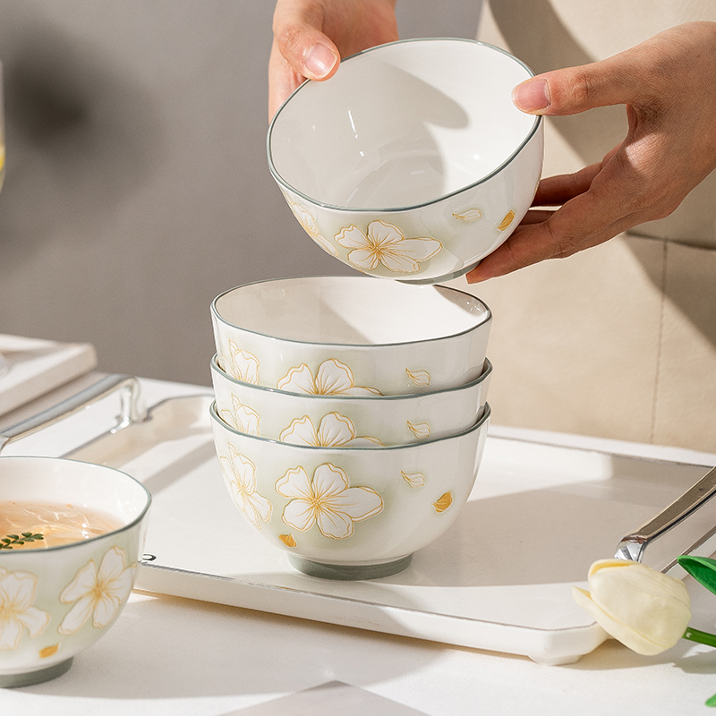 多种尺寸加厚家用陶瓷面碗饭碗