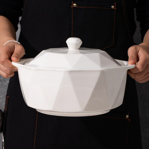 创新几何北欧风情陶瓷汤煲