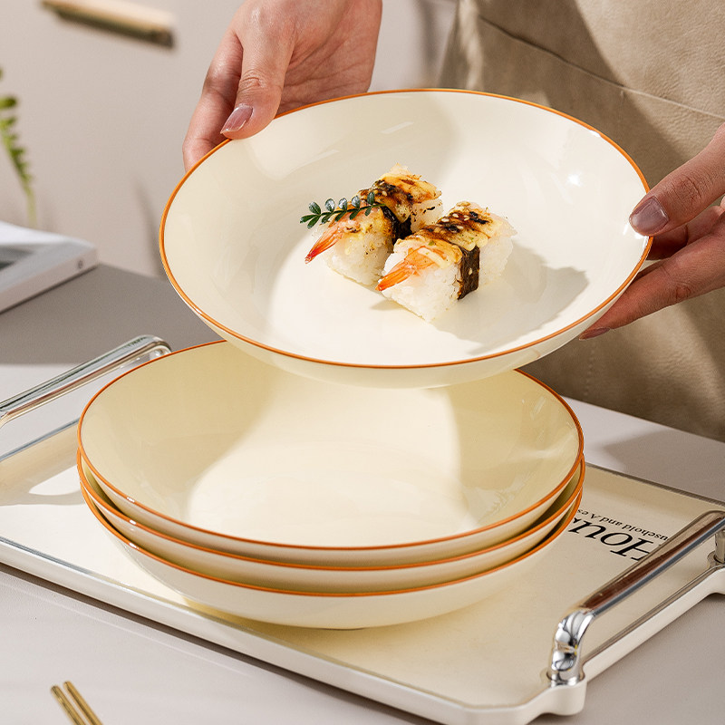 盘子菜盘家用2025新款创意深盘餐盘陶瓷精致火锅配菜盘大碟子餐具,餐饮具,盘,淘宝优惠券,粉丝福利购,淘宝优惠卷