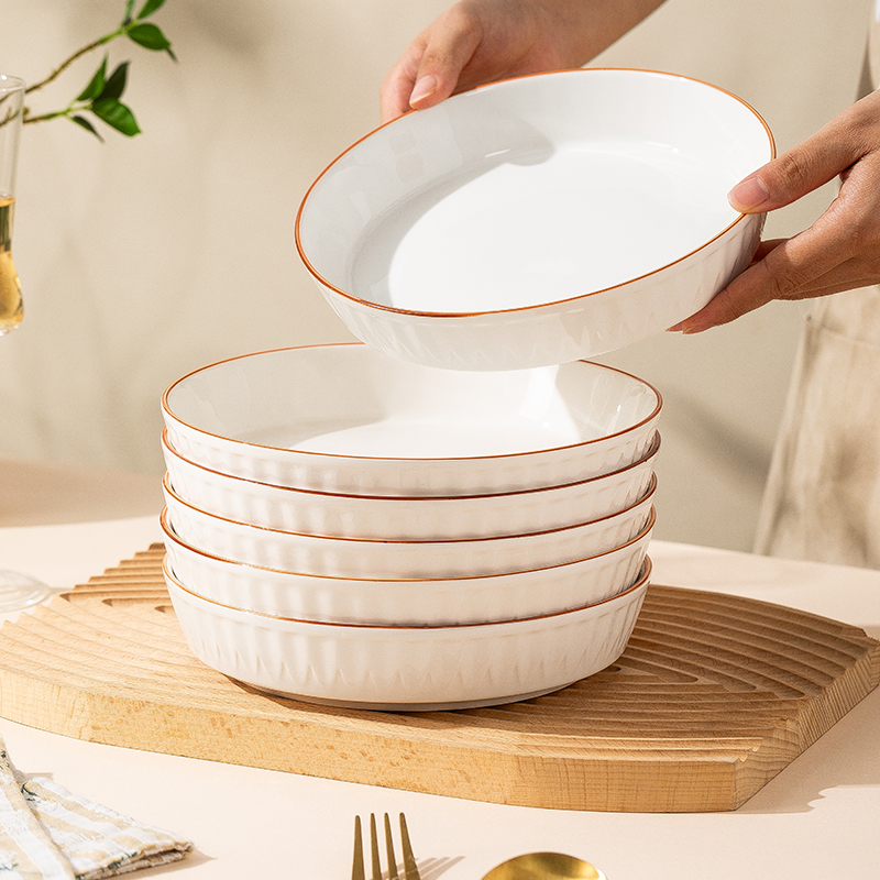 创意浮雕家用陶瓷菜盘