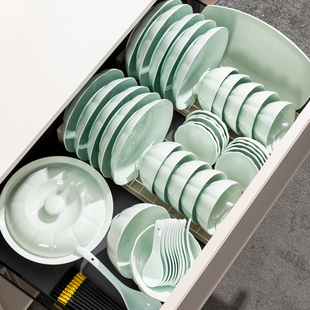 乔迁 陶瓷盘子餐具组合简约碗碟套装 日式 纯色饭碗汤碗家用2025新款