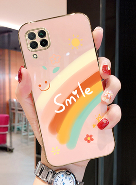 笑脸彩虹华为nova6SE手机壳nove6es电镀TL10硅胶aloo女款nvoa6s超薄JNY-AL00保护套全包防摔网红可爱时尚潮流