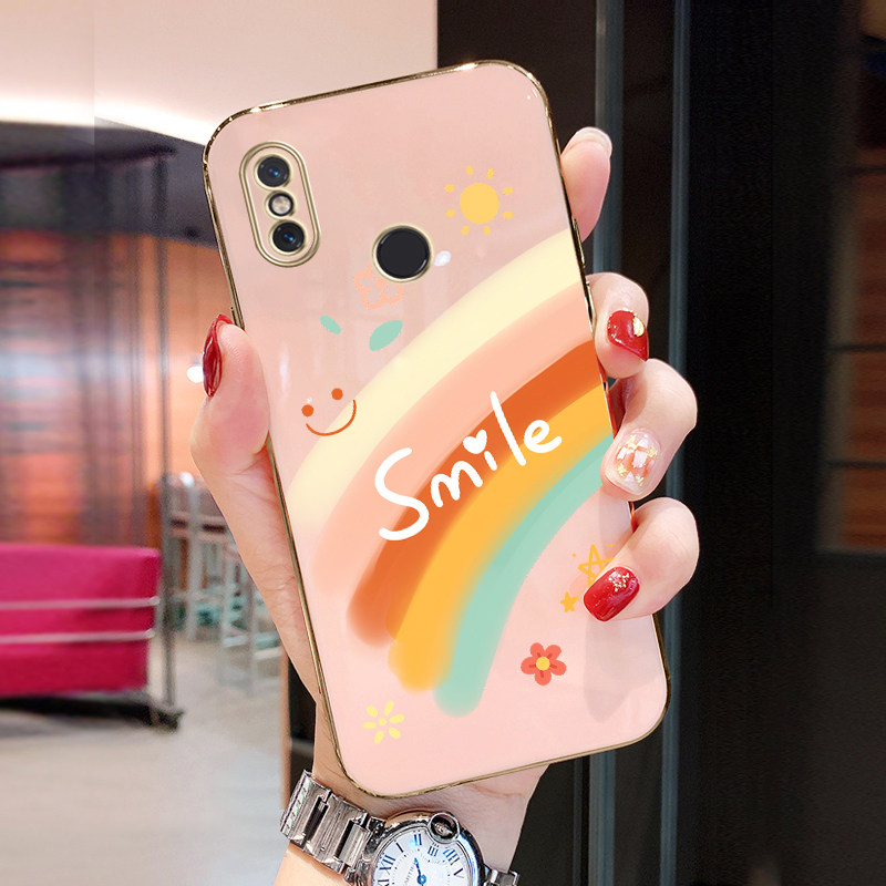 笑脸彩虹小米8手机壳mcei8电镀m18硅胶xiaomi女款xiaomi 8超薄小米八