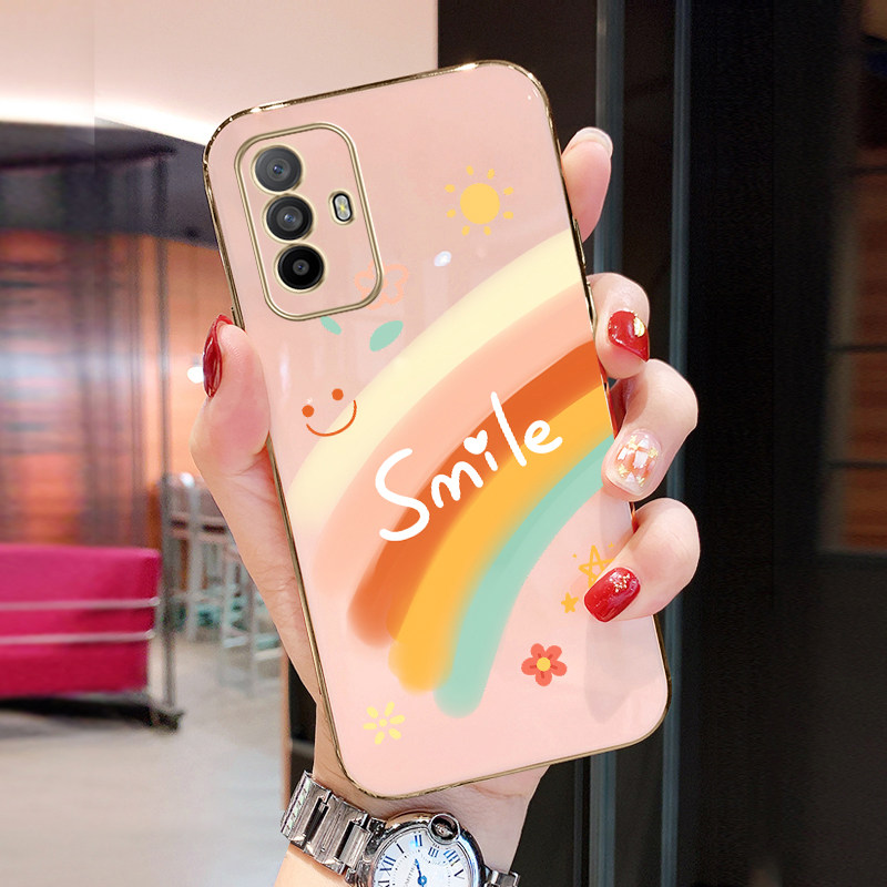 笑脸彩虹oppoa95手机壳opopa9x电镀opa9t硅胶pcam00女款0pp0a9m超薄