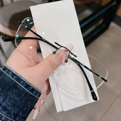 无框近视眼镜男女款 可配度数防蓝光近视变色眼睛显脸小神器素颜潮