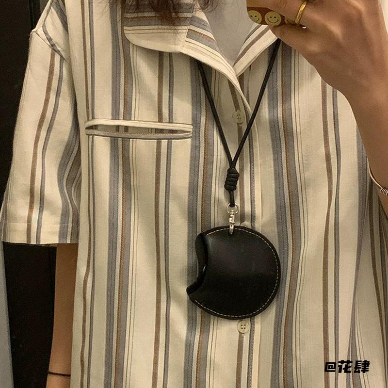 皮质新款潮收纳袋零钱包便携式挂脖耳机包包包项链蓝牙耳机眼镜