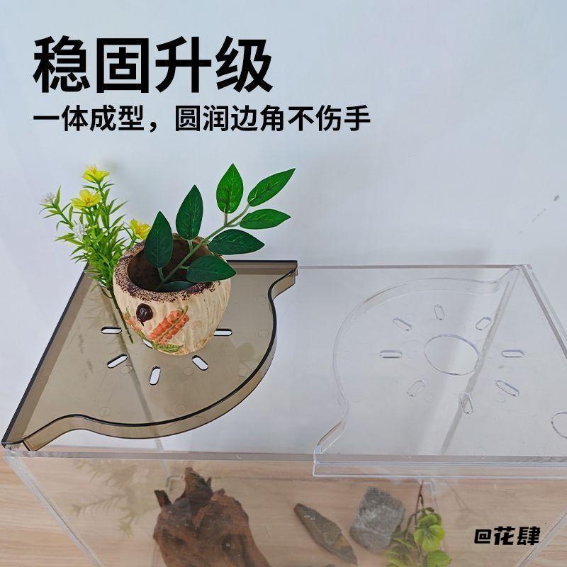 鱼缸顶部造景支架鱼缸造景茶色鱼缸转角置物架鱼缸顶部造景支架