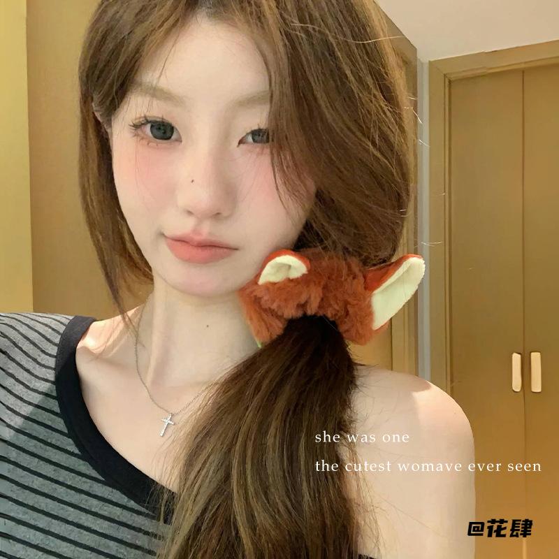 大肠发圈秋冬头绳兔子警官尼克朱迪尼克发圈毛绒耳朵卡通发绳朱迪