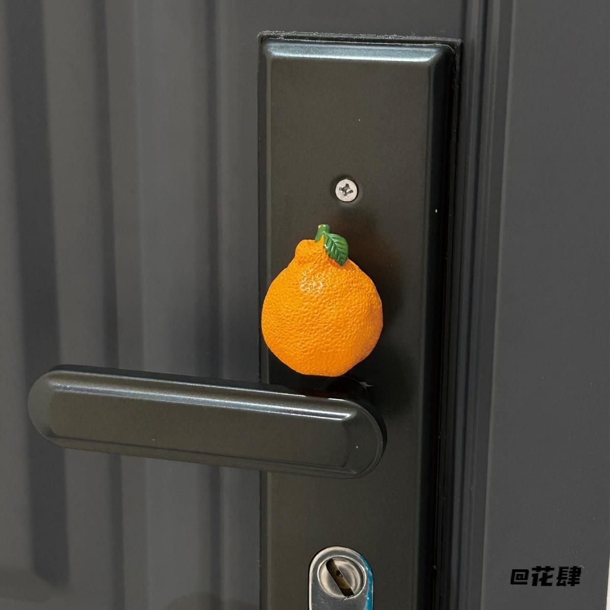 创意门把手套开门大桔冰箱贴新家冰箱贴入户门装饰门把手仿真水果
