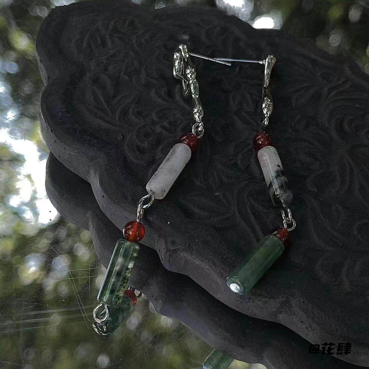 手作仿玉石复古耳钉春天仿玉石耳饰串珠苗疆少女耳饰耳环山水玉色,饰品/流行首饰/时尚饰品新,耳夹,淘宝优惠券,粉丝福利购,淘宝优惠卷