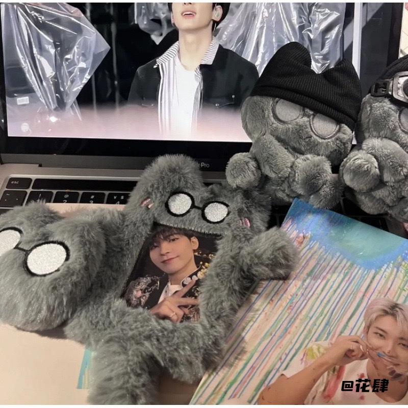 可爱兔子毛绒公交卡动物卡套4寸照片小卡卡套毛绒兔子卡套校园卡