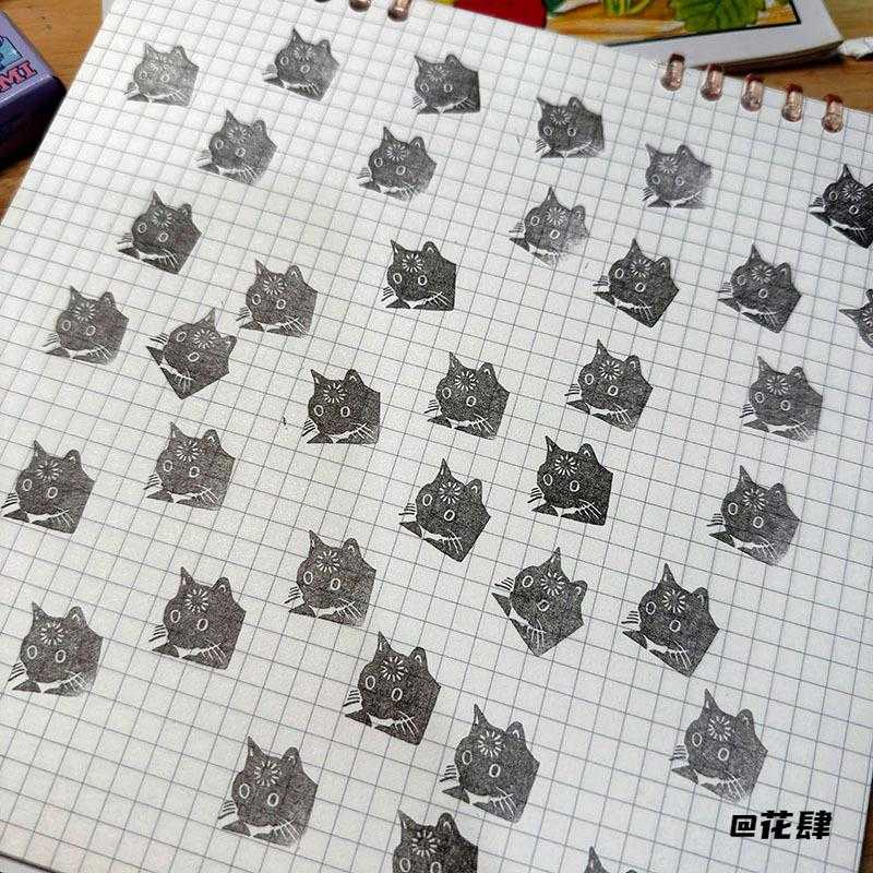 光敏印章宕机小猫印章宕机小猫印章卡通搞怪便携手账学习学生可爱