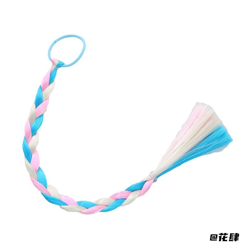 三股辫假发创意麻花辫子辫子炫彩公主造型编发可爱七彩发绳女童