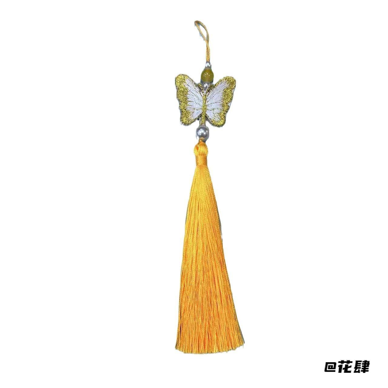 国风汉服流苏蝴蝶配件精品新款刺绣服装童装diy饰品挂件简约