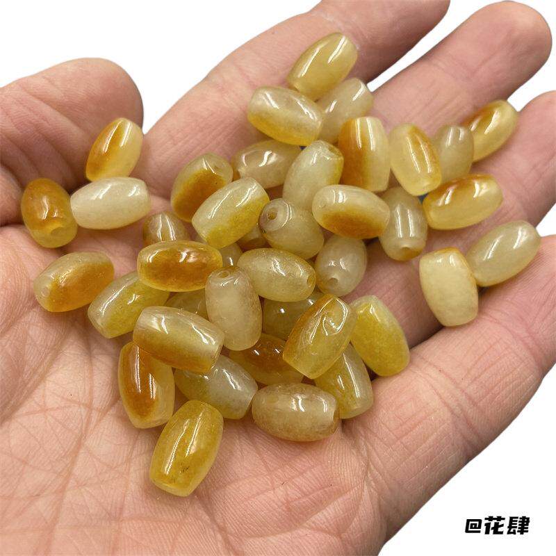 手工精致仿玉石珠子时尚串珠仿黄龙玉散珠饰品手链diy材料配件