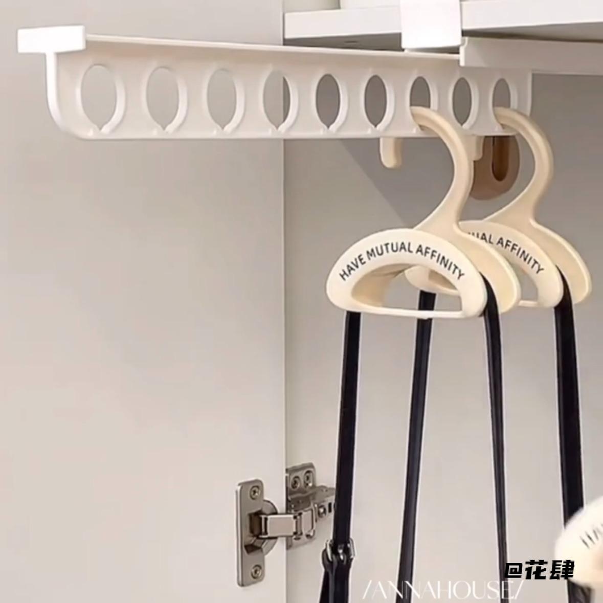 无痕奶油风收纳神器领带简约挂架包包挂钩挂架拱形免打孔丝巾衣柜