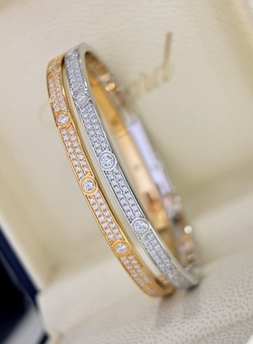 S925纯银 窄版满天星满钻手镯镶嵌高碳钻闪钻高级感无标直播专供