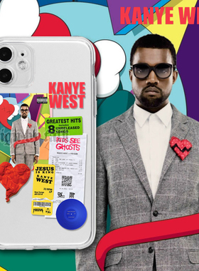 KanyeWest嘻哈华为荣耀小米OPPO红米realme三星vivo一加iQOO透明手机壳适用苹果13iPhone12promaxs11xr15plus