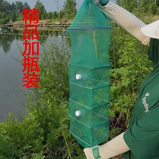新款加瓶精品鳝鱼网手工黄鳝泥鳅笼折叠笼3门4门有结无结网河虾笼