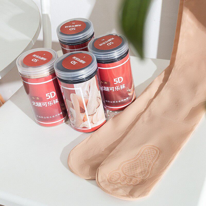 薄款5D可乐袜女春季薄款光腿连袜裤纯色微压丝袜大码防勾丝打底裤