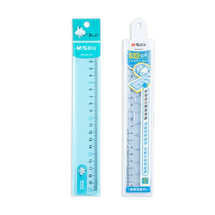 晨光透明直尺子带波浪线直尺小学生专用格尺多功能15/20cm多规格儿童一年级简约塑料尺绘图测量办公刻度软尺