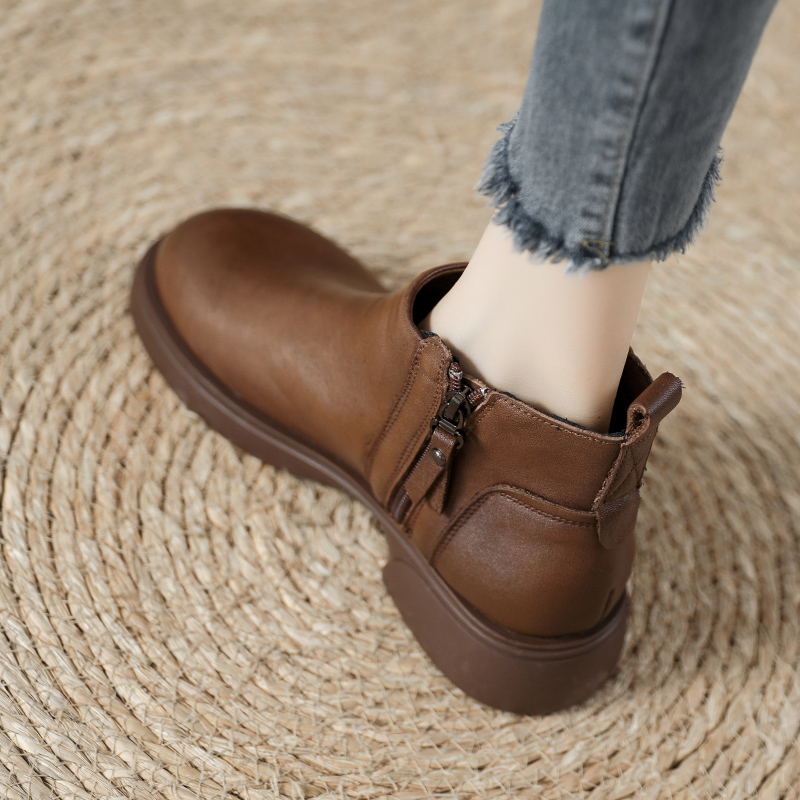 头层牛皮平底马丁靴!!送运费险