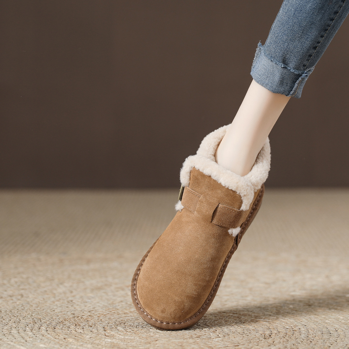 丑萌雪地靴一脚蹬毛毛鞋女冬季加绒高帮女鞋2025新款保暖豆豆棉鞋,女鞋,时尚雪地靴,淘宝优惠券,粉丝福利购,淘宝优惠卷